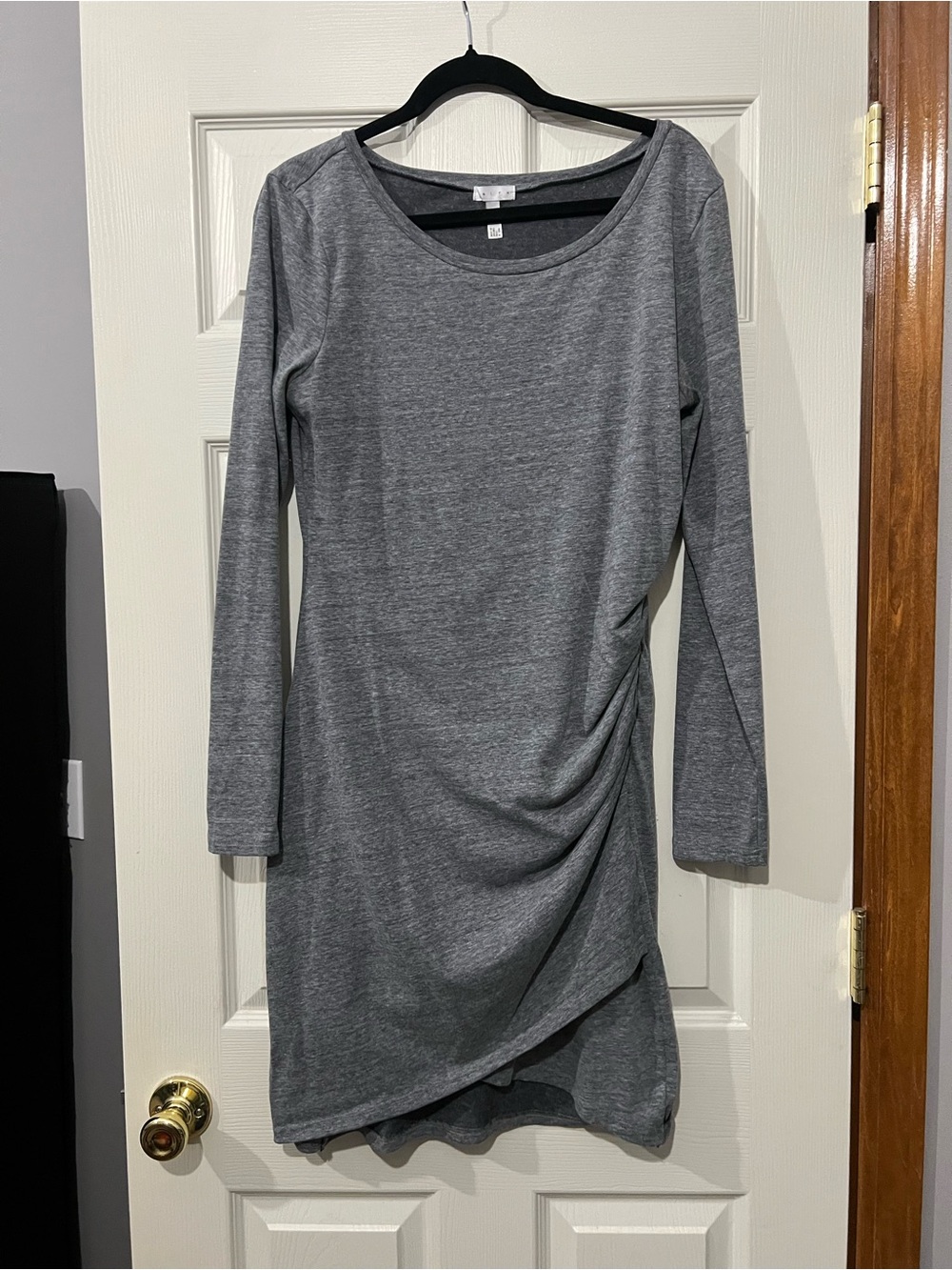 Leith Gray Long-Sleeve Ruched Women’s Dress